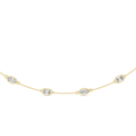14K Solid Gold Lab Diamond Tennis Necklace, Yellow Gold, view 4