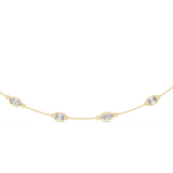 14K Solid Gold Lab Diamond Tennis Necklace, Yellow Gold, view 4
