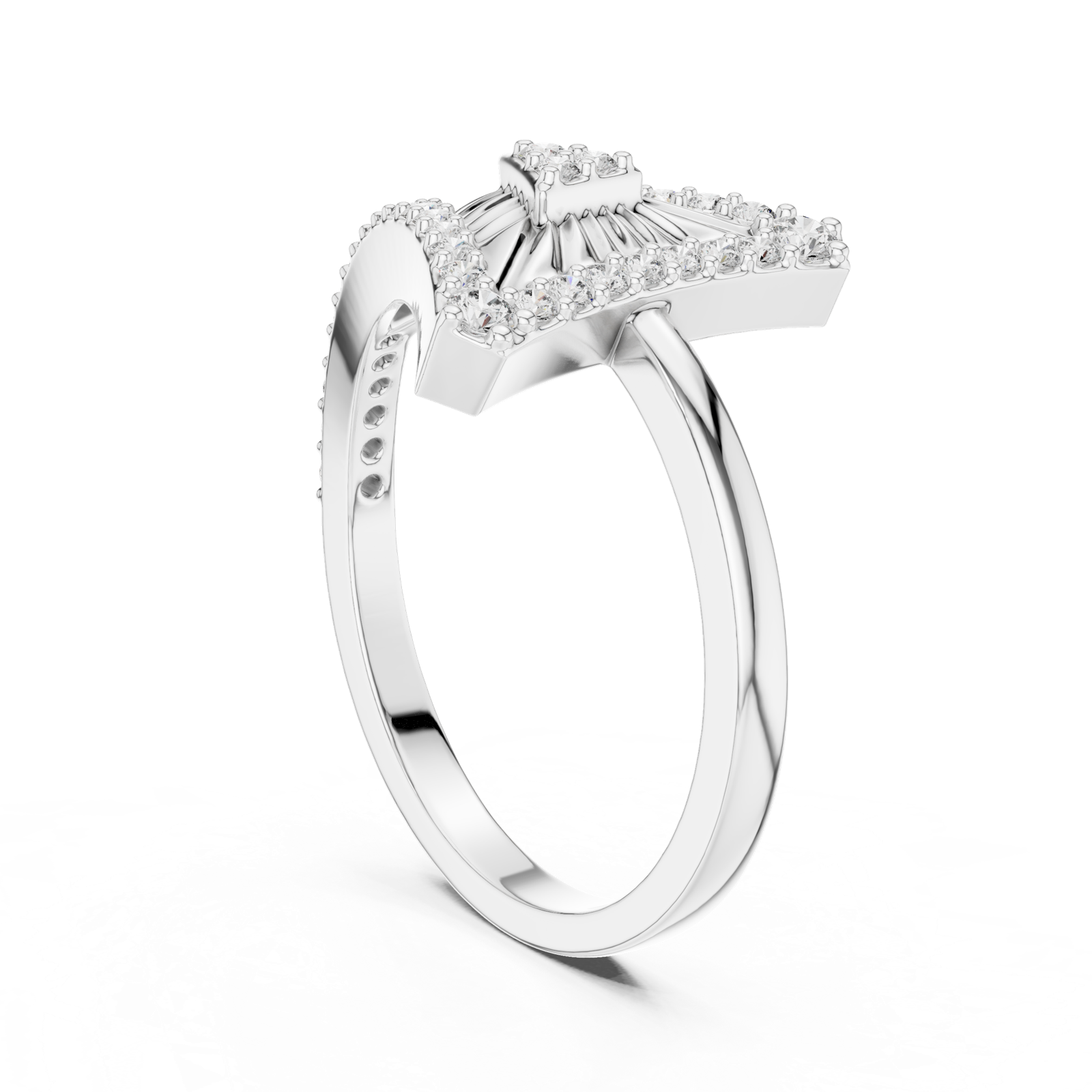 Gold Ring LR-01 (87), White Gold