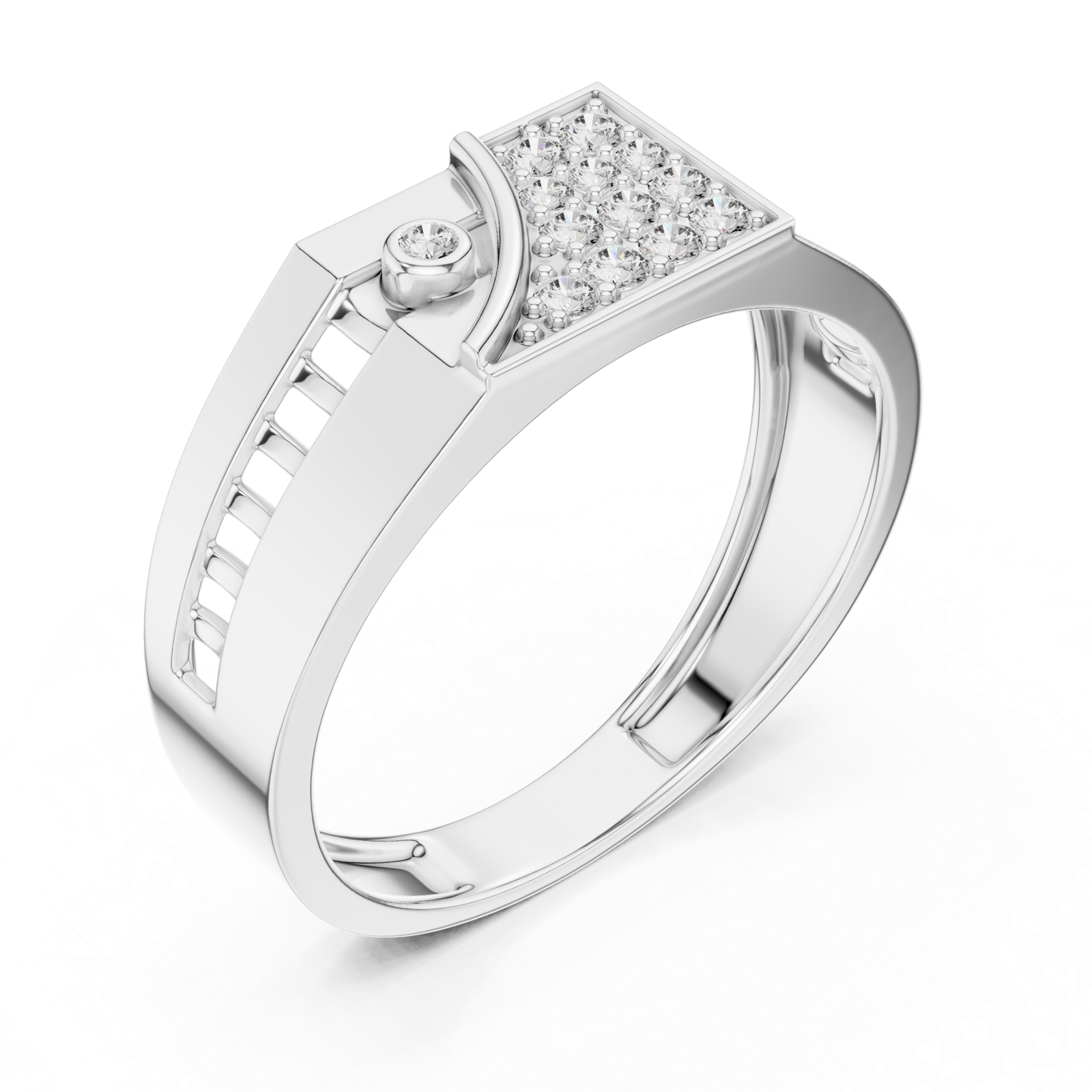 Gold Ring LR-01 (29), White Gold, view 2
