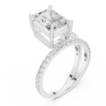 Gold Jewelry L35-39, Radiant center stone, White Gold, view 2