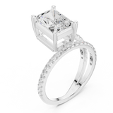 Gold Jewelry L35-39, Radiant center stone, White Gold, view 2