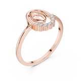 Gold Ring DR-6221, Rose Gold, view 2