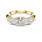 Gold Ring DDLR-044, Asscher center stone, Yellow Gold, view 4