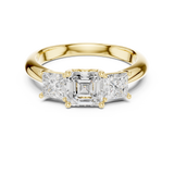 Gold Ring DDLR-044, Asscher center stone, Yellow Gold, view 4