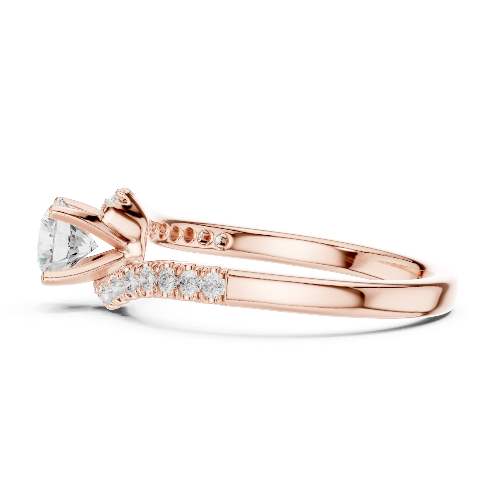 Gold Ring LR-0320, Rose Gold, view 3