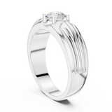 14K Solid Gold Lab Diamond Solitaire Ring, White Gold, view 1