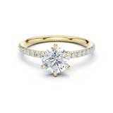 Gold Jewelry L36-15, Round center stone, Yellow Gold