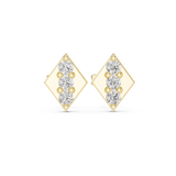 14K Solid Gold Lab Diamond Cluster Earrings, Yellow Gold
