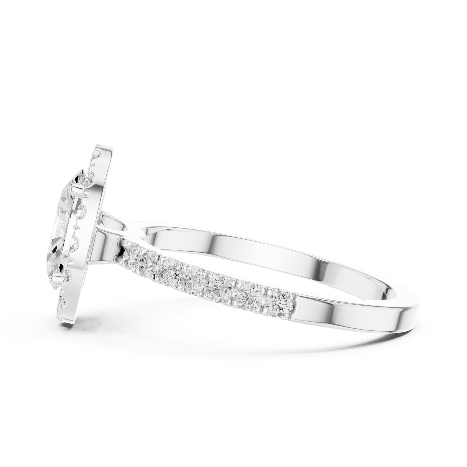 Gold Ring DDLR-1054, White Gold, view 3