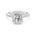 Gold Ring DDLR-118, Radiant center stone, White Gold, view 4