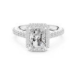 Gold Ring DDLR-118, Radiant center stone, White Gold, view 4