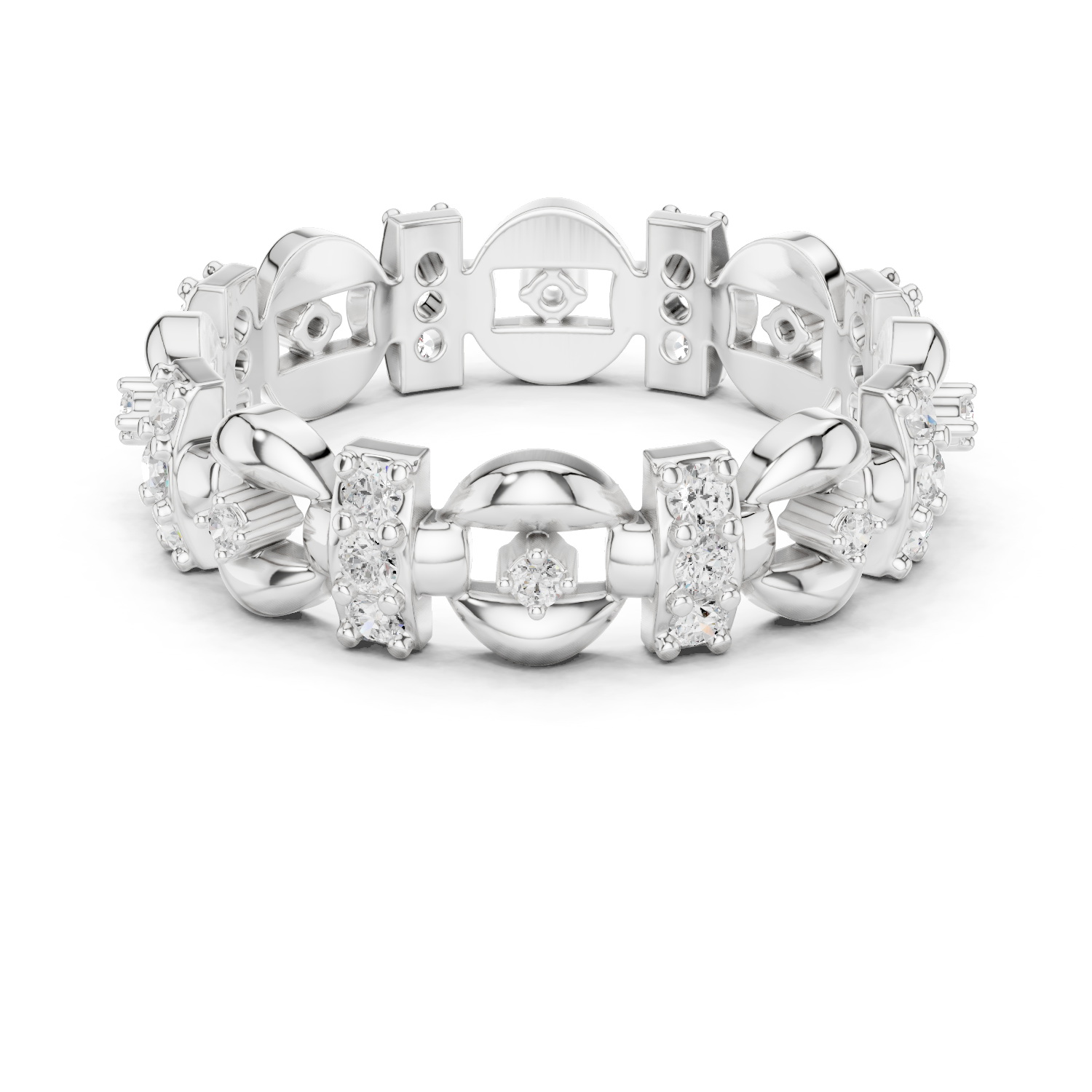 Gold Ring R33, White Gold