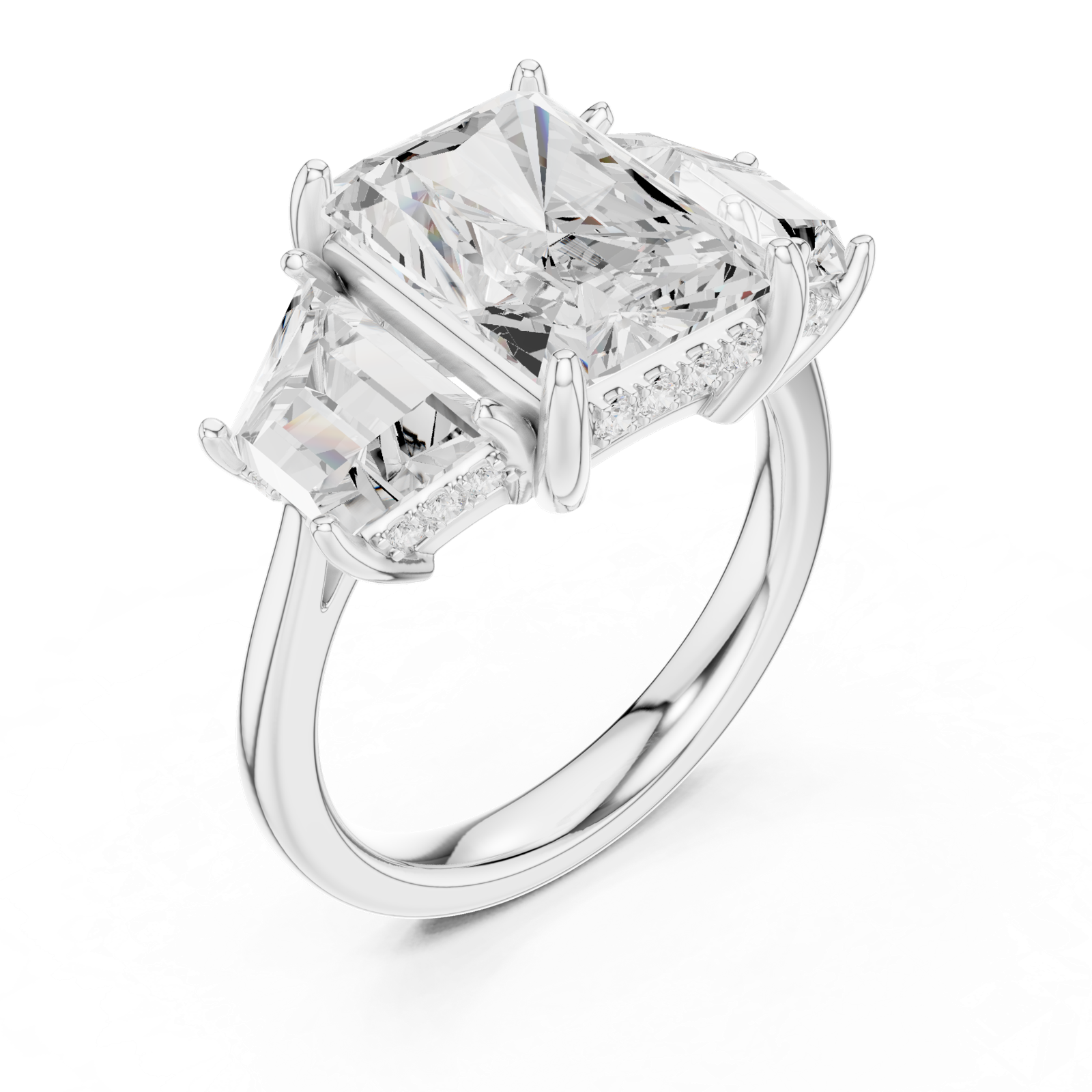 Gold Ring DDLR-746, White Gold, view 2