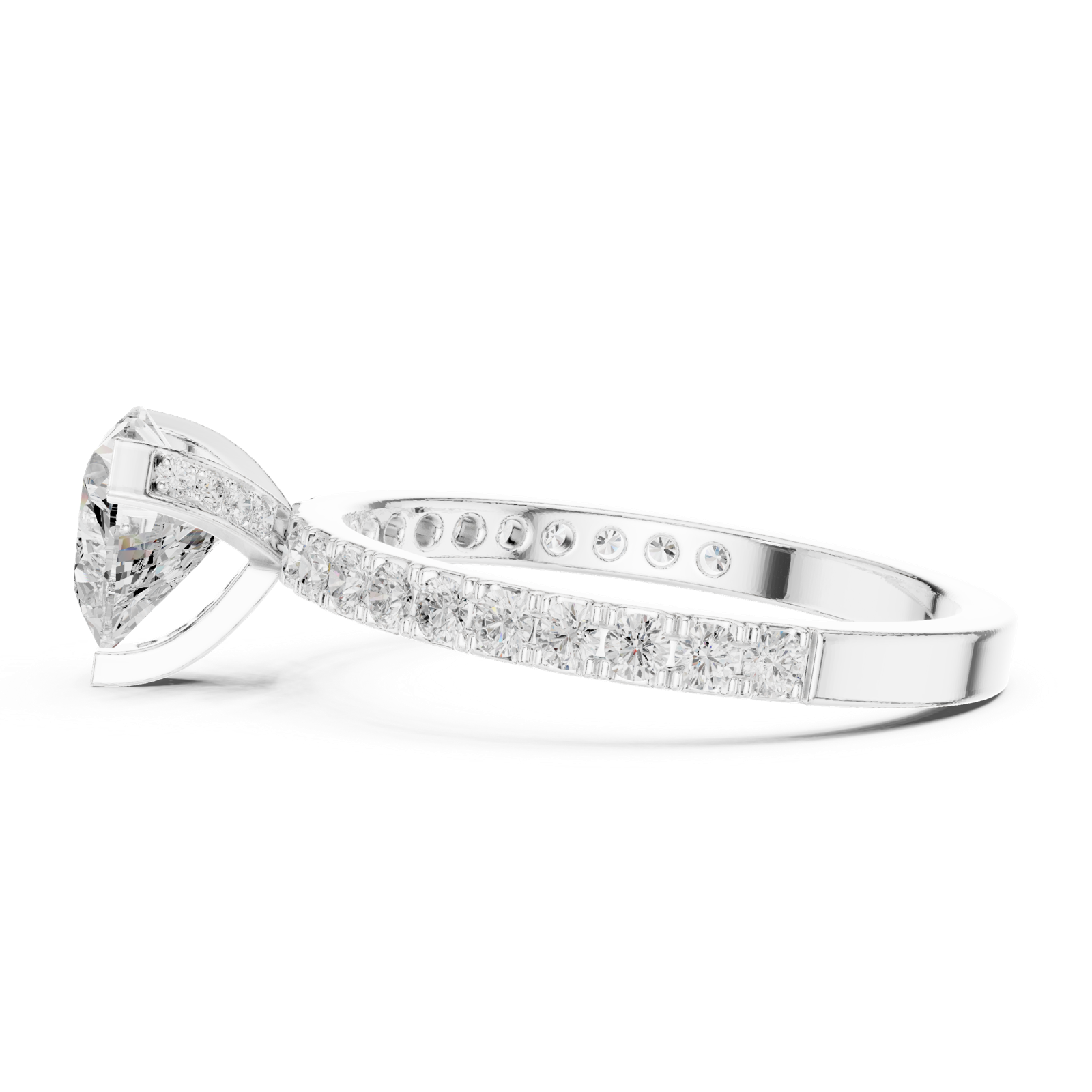 Gold Ring DDLR-433, White Gold, view 3