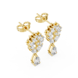 Gold Earrings AGDER-276, Yellow Gold, view 2