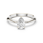 Gold Jewelry L36-6, Pear center stone, White Gold