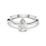 Gold Jewelry L36-6, Pear center stone, White Gold