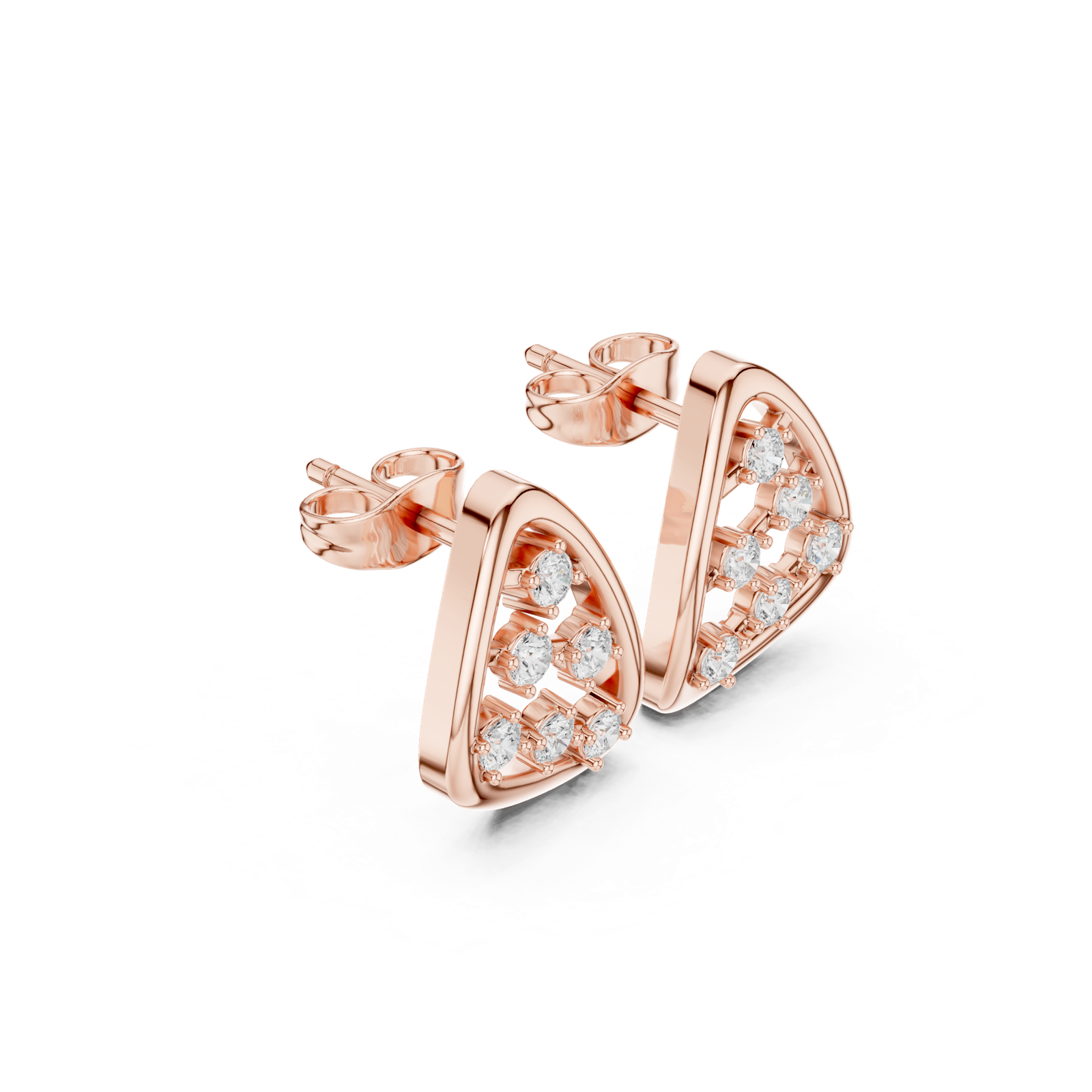 Gold Earrings SBER(21), Rose Gold, view 1