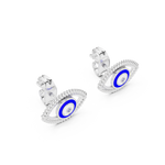 Gold Earrings 12-10003@E, White Gold, view 2
