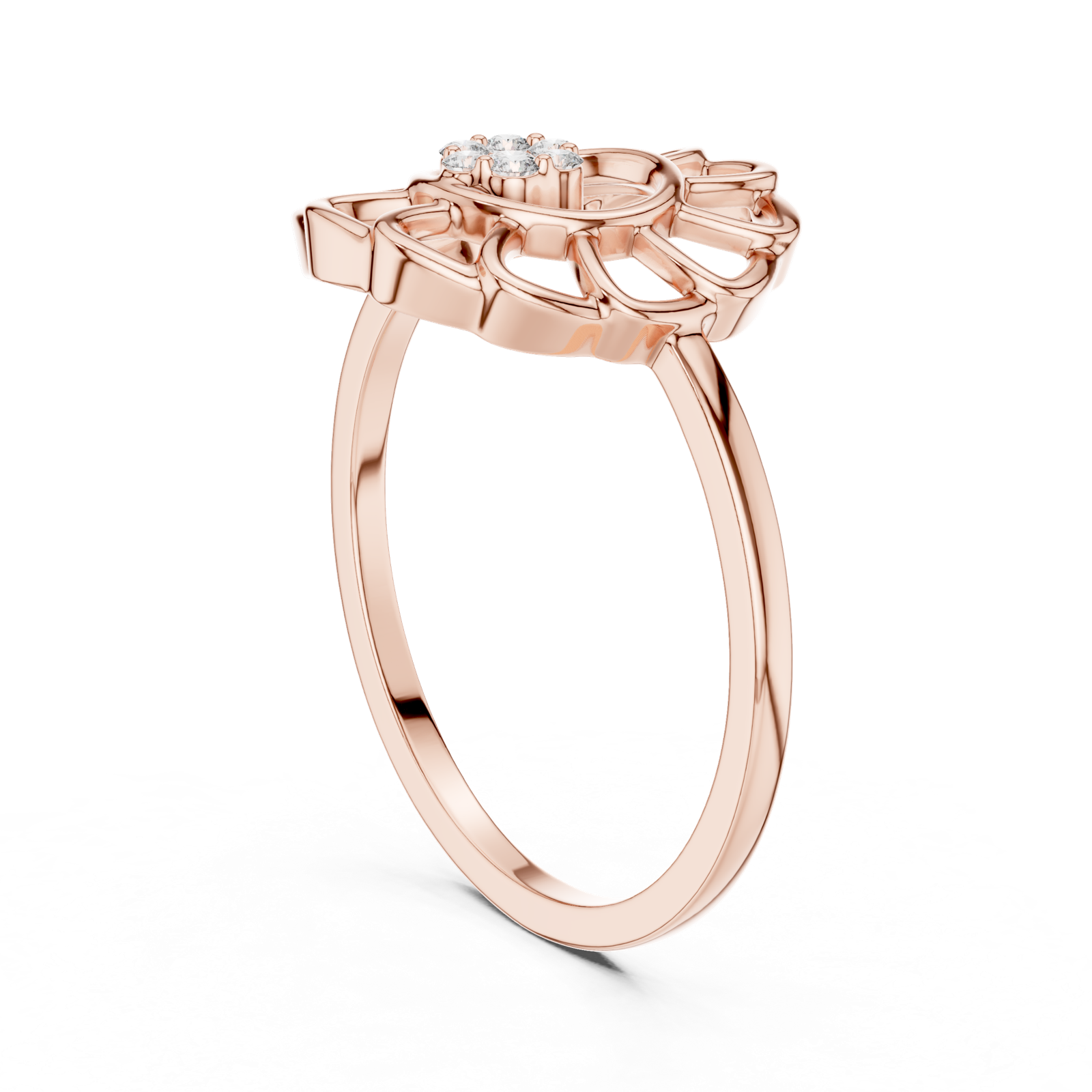 Gold Ring DR-6203, Rose Gold, view 1