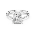 Gold Jewelry L36-7, Princess center stone, White Gold, view 4