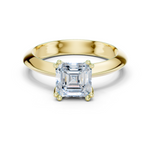 Gold Jewelry L36-8, Asscher center stone, Yellow Gold