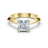 Gold Jewelry L36-8, Asscher center stone, Yellow Gold