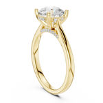 Gold Ring DDLR-163, Round center stone, Yellow Gold, view 1