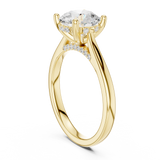 Gold Ring DDLR-163, Round center stone, Yellow Gold, view 1