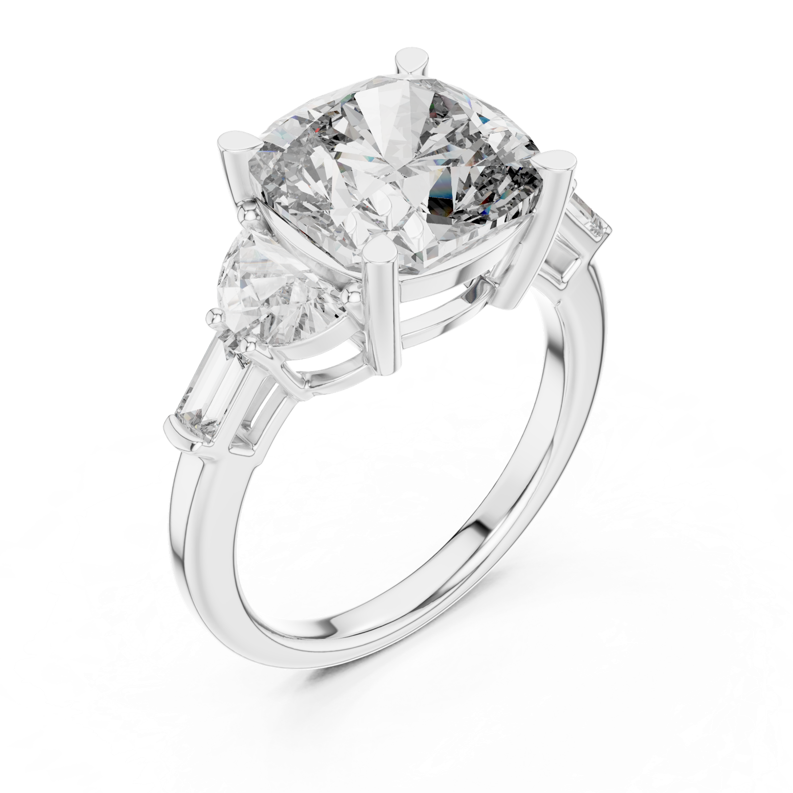 Gold Ring DDLR-195, White Gold, view 2