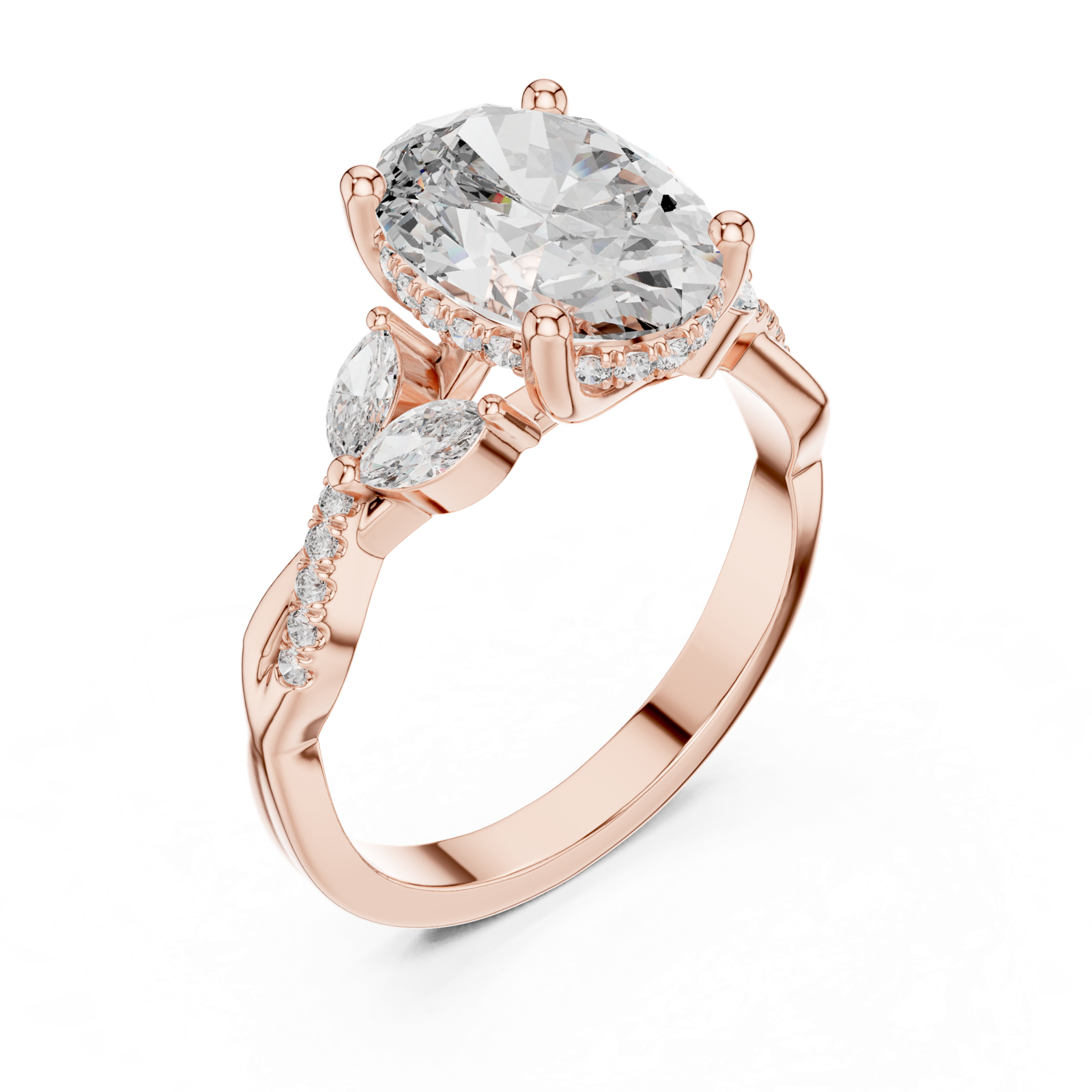 Gold Pendant 9-10017L_22, Rose Gold, view 2