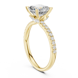 Gold Ring, Asscher center stone, Yellow Gold, view 1