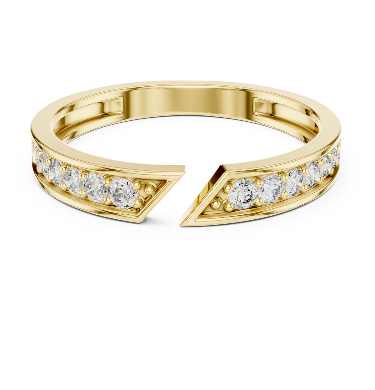 14K Solid Gold Lab Diamond Twist Ring, Yellow Gold