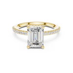Gold Ring DDLR-177, Emerald center stone, Yellow Gold, view 4