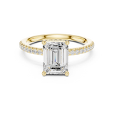 Gold Ring DDLR-177, Emerald center stone, Yellow Gold, view 4