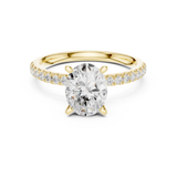 Gold Ring DDLR-256, Oval center stone, Yellow Gold, view 4
