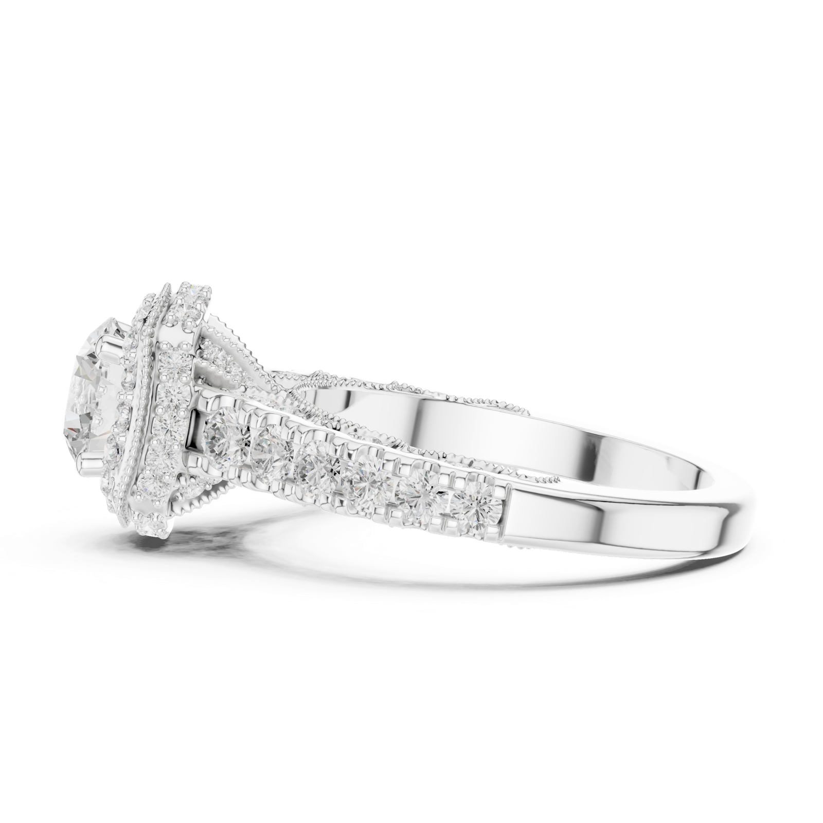 Gold Ring DDLR-778, White Gold, view 3