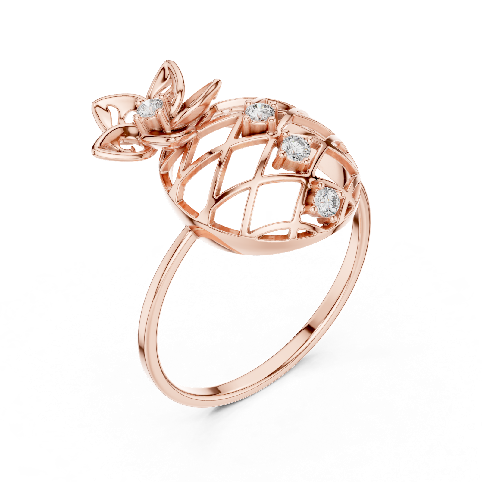 Gold Ring 1 (222), Rose Gold, view 2