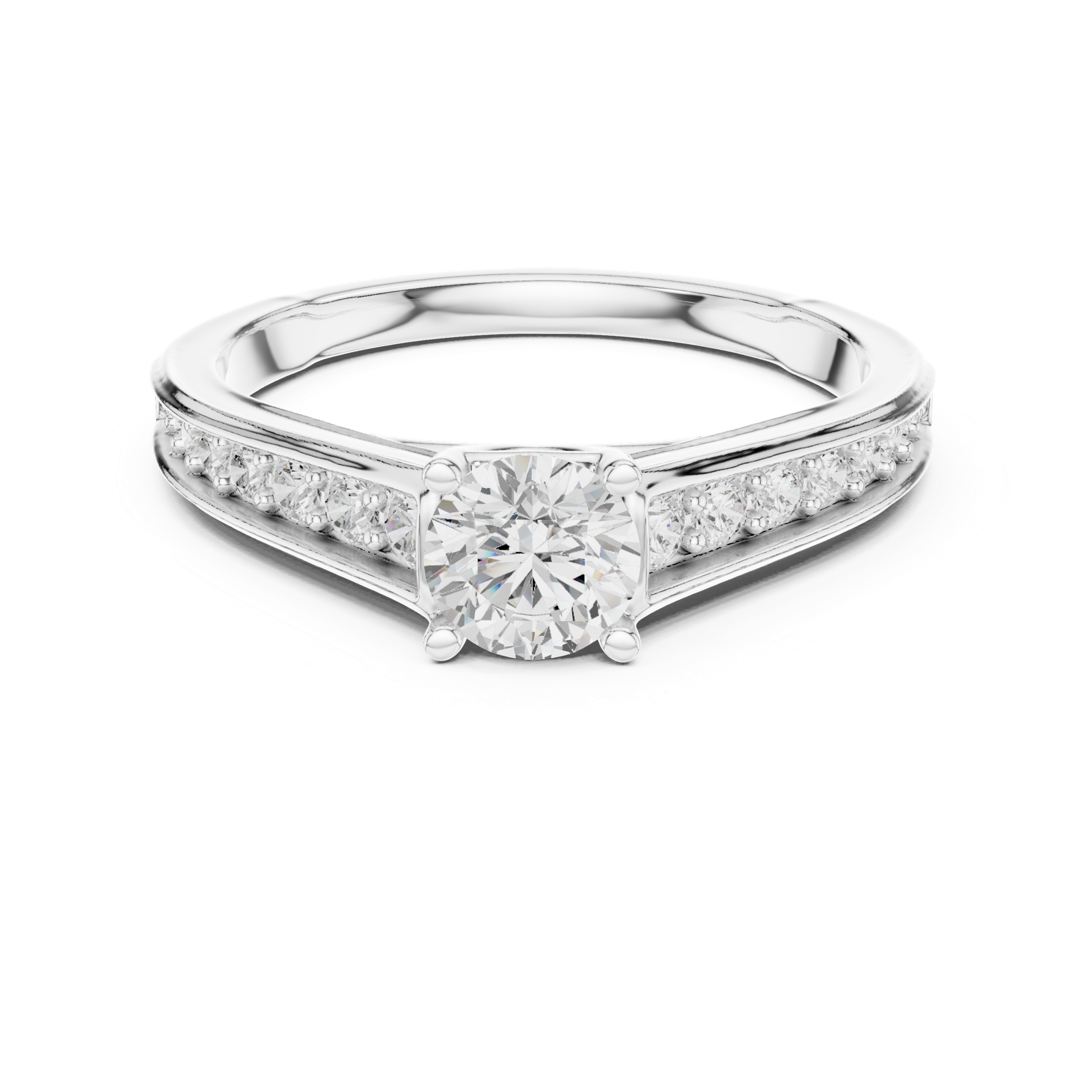 Gold Ring LR-0309, White Gold, view 4