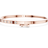 14K Solid Gold Lab Diamond Bracelet, Rose Gold, view 3