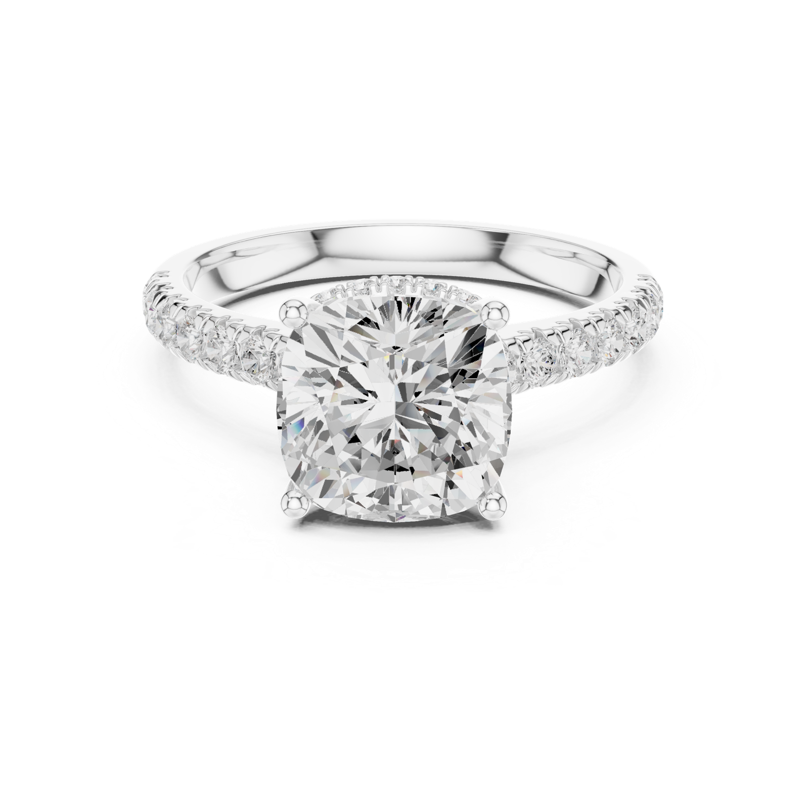 14K Solid Gold Lab Diamond Solitaire Ring, White Gold, view 4
