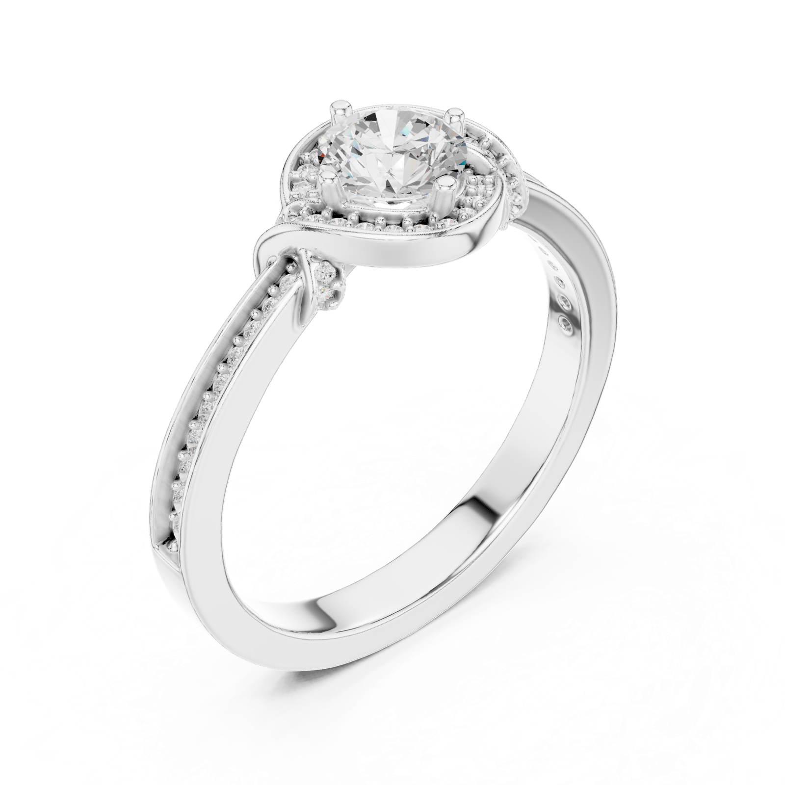 Gold Ring LR-0332, White Gold, view 2