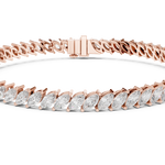 14K Solid Gold Lab Diamond Bracelet, Rose Gold, view 4