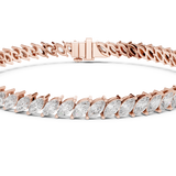 14K Solid Gold Lab Diamond Bracelet, Rose Gold, view 4