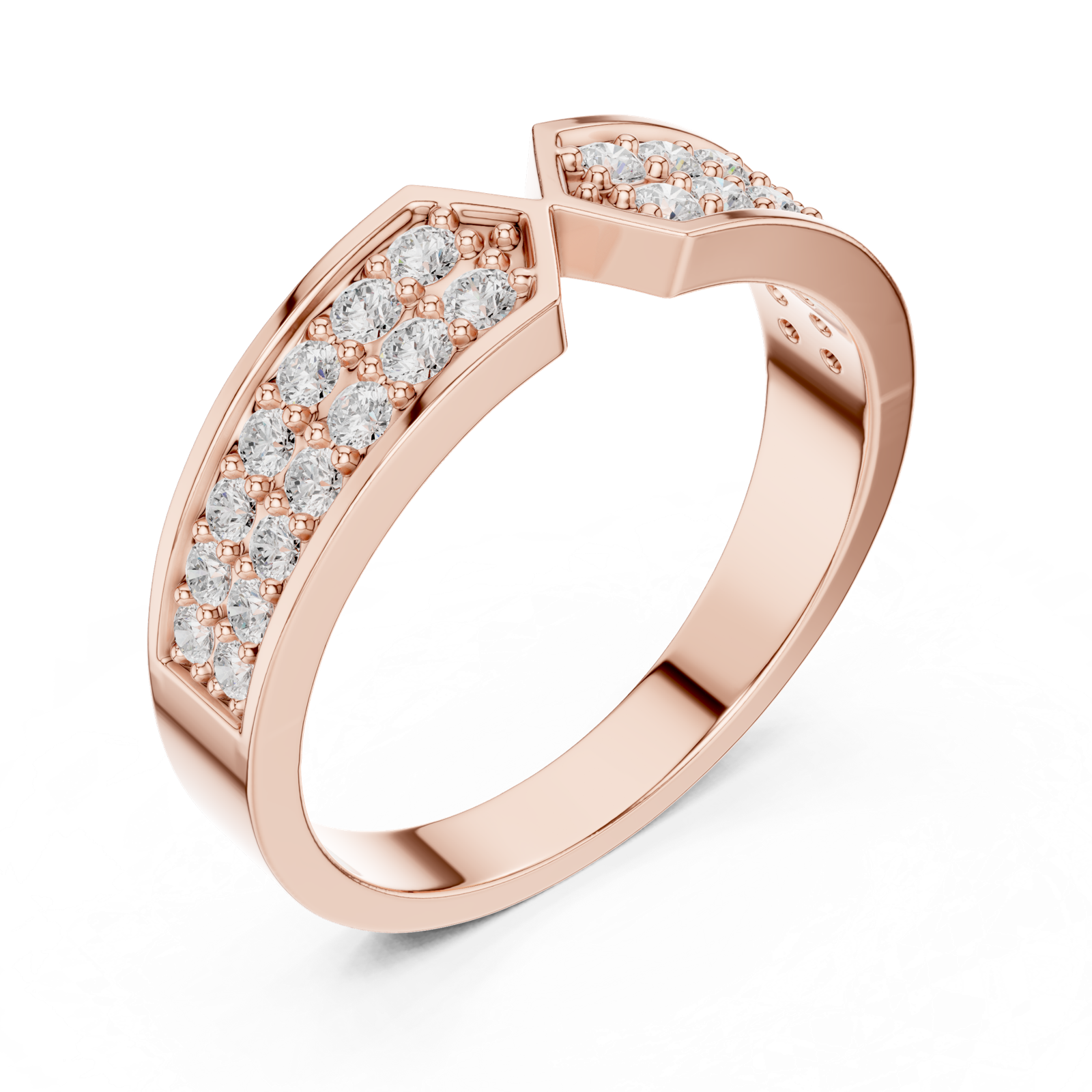 Gold Ring DDLR-457, Rose Gold, view 2