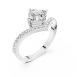 Gold Ring DDLR-1114, White Gold, view 2