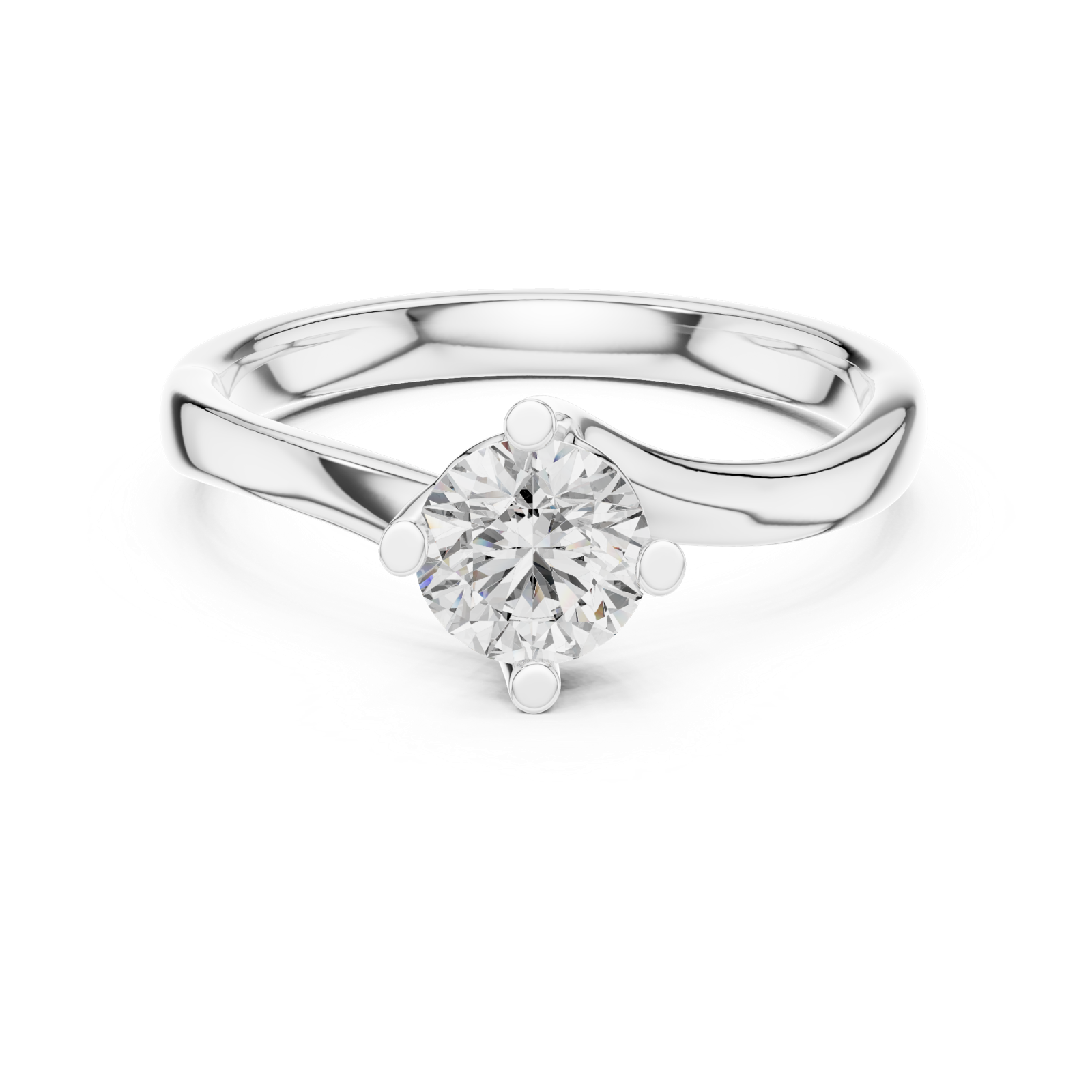Gold Ring L03-1211, White Gold, view 4