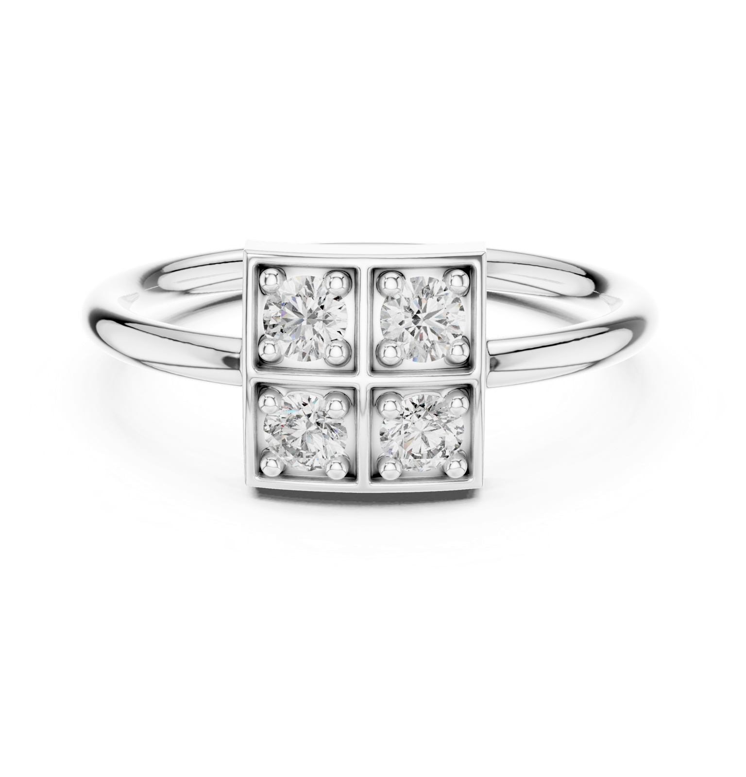 Gold Ring L28-13, White Gold, view 4
