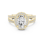Gold Ring DDLR-350, Oval center stone, Yellow Gold, view 4